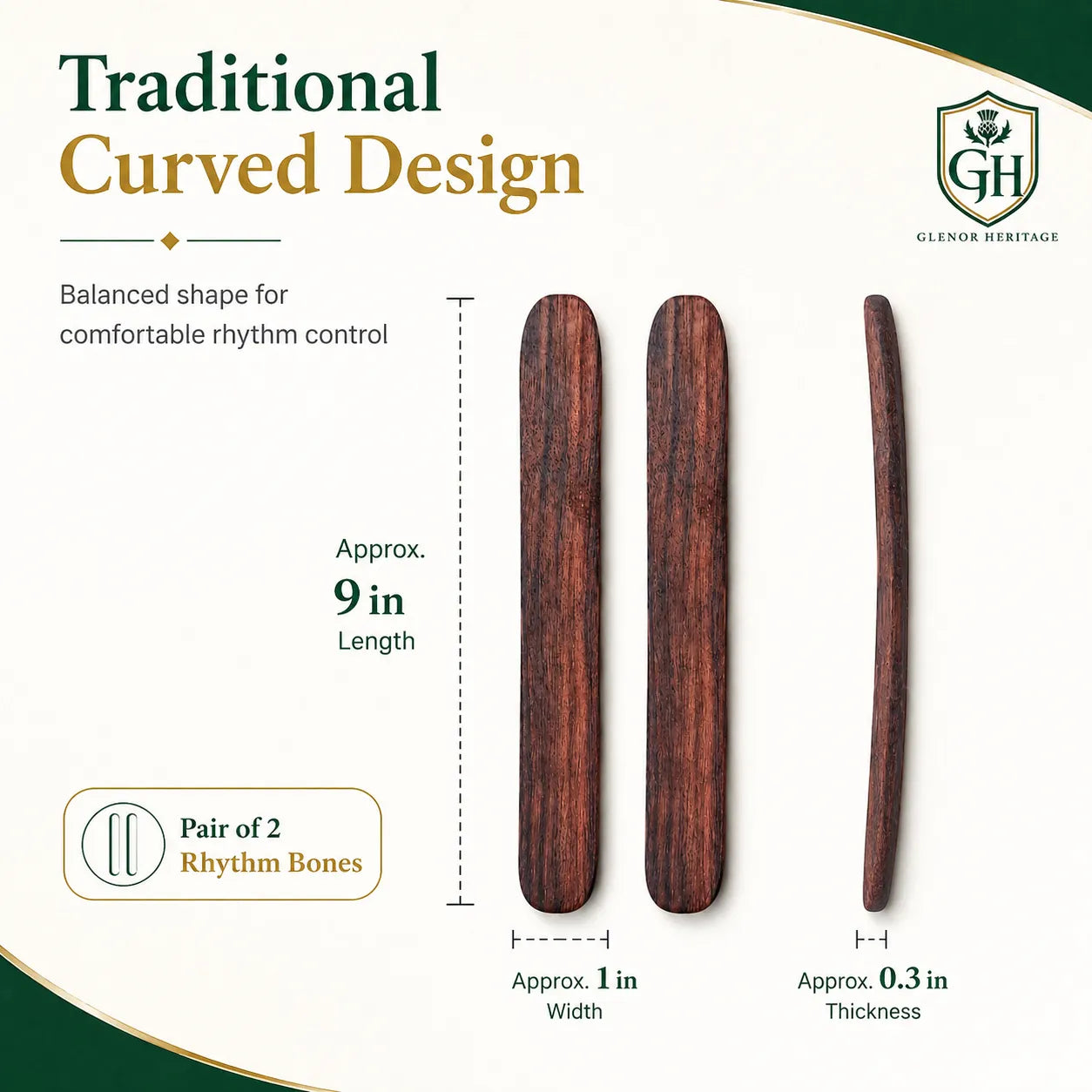 Solid rosewood bones close-up showing premium rosewood grain and balanced weight construction