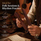 Rhythm bones pair laid flat – solid rosewood traditional Irish and Celtic folk percussion by Glenor Heritage