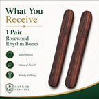 Rosewood rhythm bones side profile showing curved playing shape and smooth finish