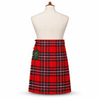 Royal Stewart tartan kilt front view – iconic bold red navy and green plaid with leather straps