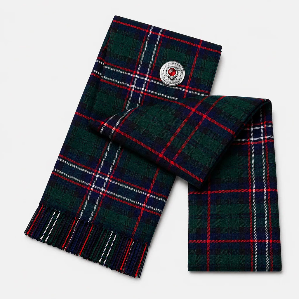 Scottish National Tartan Sash front view – full-size women's Highland sash in Scotland's official national tartan by Glenor Heritage