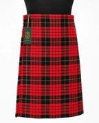 Clan Sweeny tartan kilt front view – distinctive plaid pattern with adjustable leather straps