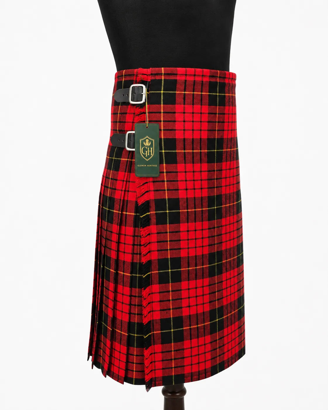 Sweeny tartan kilt back pleat detail – premium acrylic wool Highland kilt by Glenor Heritage