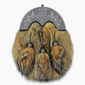 Thistle knot fur dress sporran front view – premium Highland sporran with Scottish thistle and Celtic knotwork cantle by Glenor Heritage