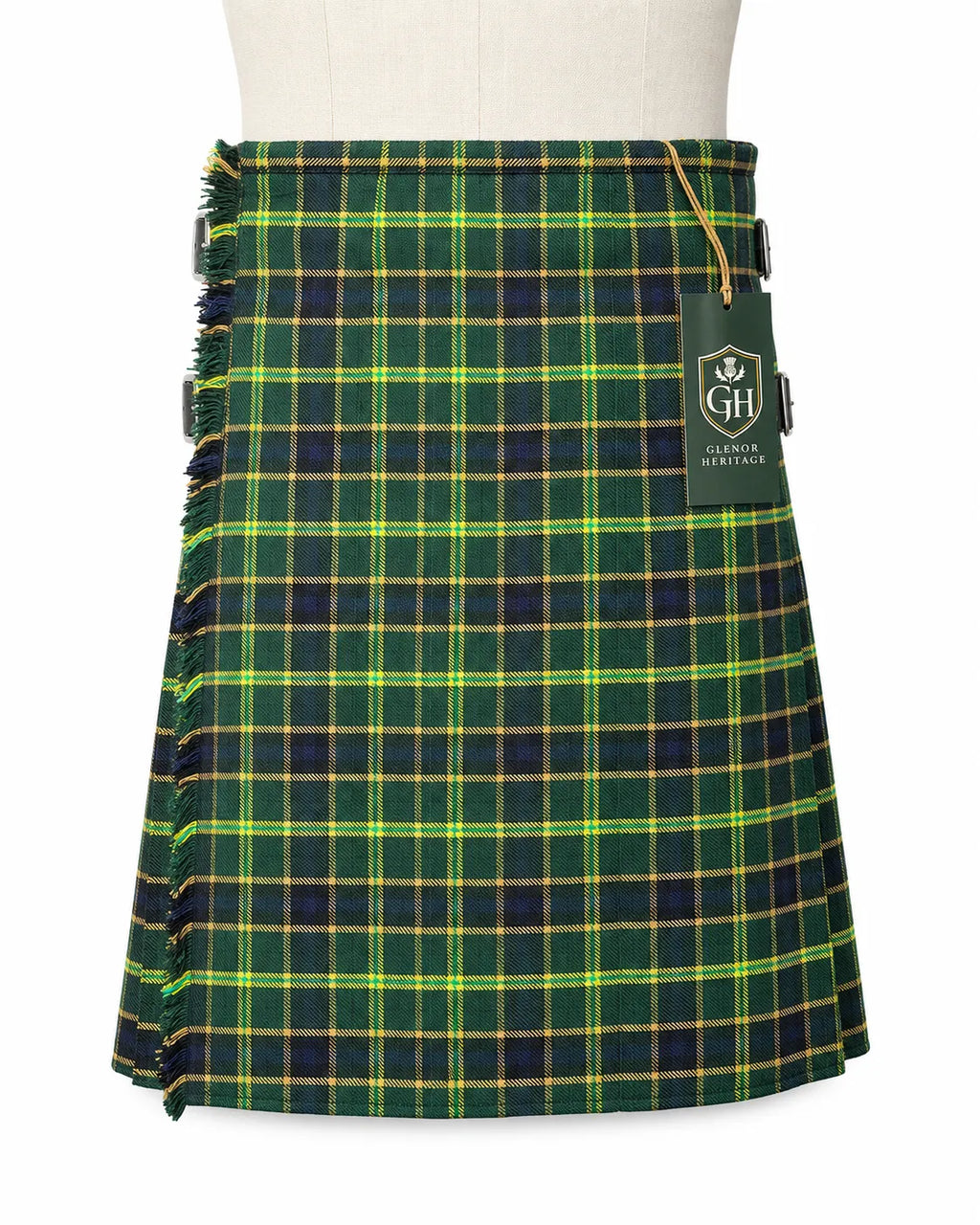 US Army tartan kilt front view – military-inspired plaid blending American and Scottish Highland tradition