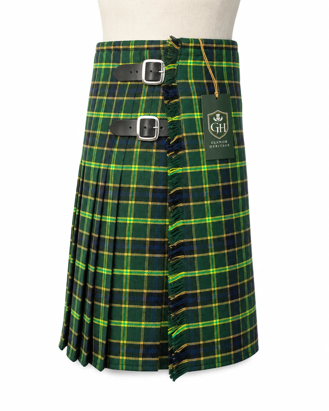 US Army tartan kilt back pleat detail – premium acrylic wool military heritage kilt by Glenor Heritage