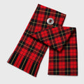 Wallace Tartan Sash front view – full-size women's Highland sash in bold red and yellow clan tartan by Glenor Heritage