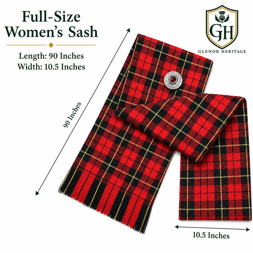Wallace Tartan Sash – Full Size Scottish Highland Sash | Glenor Heritage