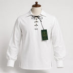 White Highland Lace-Up Shirt – Traditional Scottish Jacobite Attire | Glenor Heritage